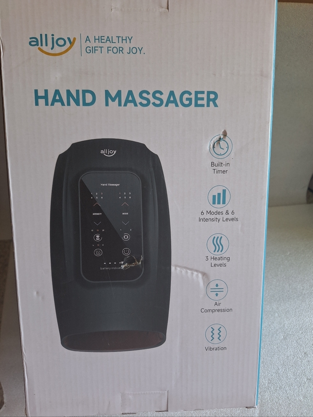 ALLJOY Cordless Hand Massager with Heat & Vibration